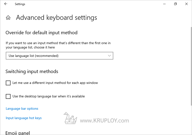 วิธีตั้งค่าปุ่มเปลี่ยนภาษา ไทย-อังกฤษ ใน Windows 10 ด้วยปุ่มตัวหนอน (Grave  Accent) - Kruploy