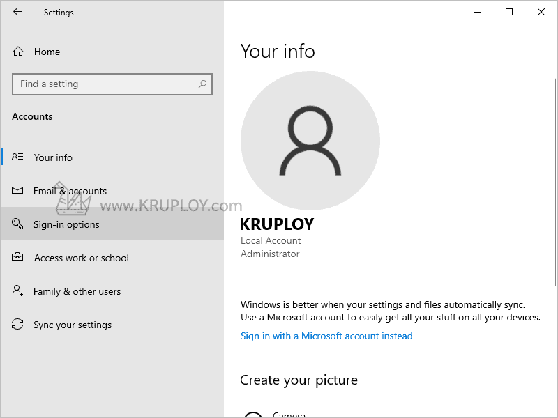 วิธี ตั้ง/เปลี่ยน/ลบ รหัส Password คอม Windows 10 - Kruploy