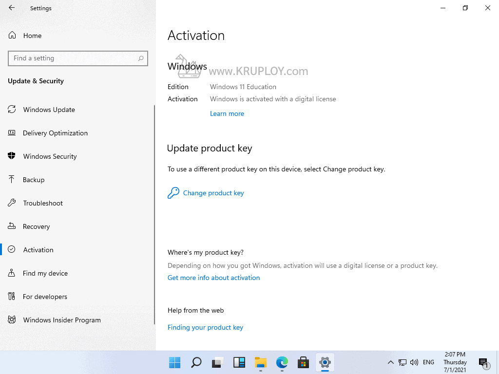 Activate Windows 11 สำเร็จ