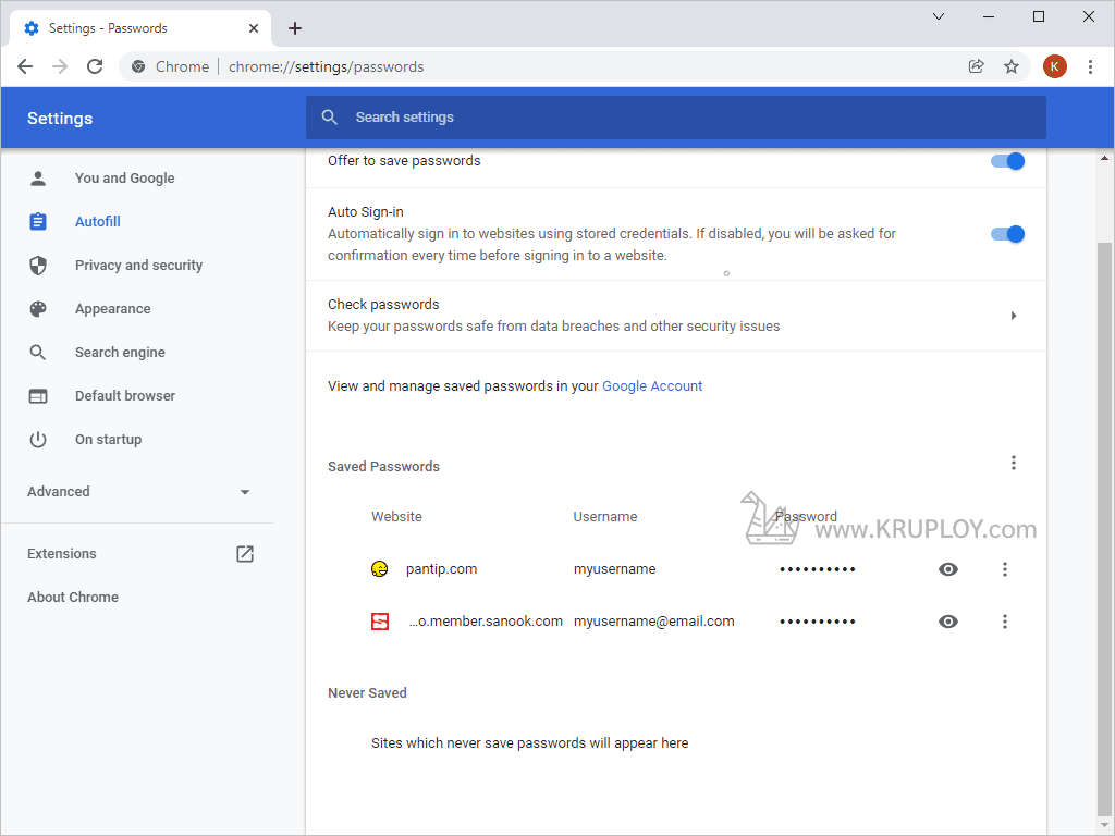 รหัสผ่านที่บันทึกไว้ใน Google Chrome ได้ถูกลบออกไปแล้ว