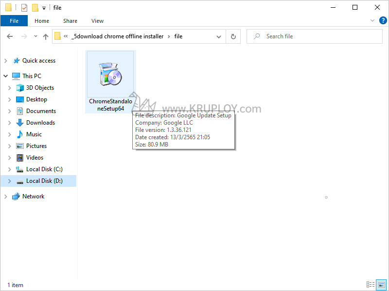 Download Chrome และติดตั้งโดยไม่ต่อเน็ต (Offline Installer) - Kruploy