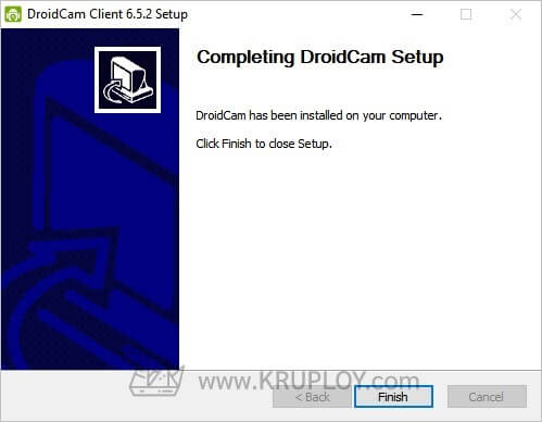 Download DroidCam และติดตั้งเสร็จแล้ว