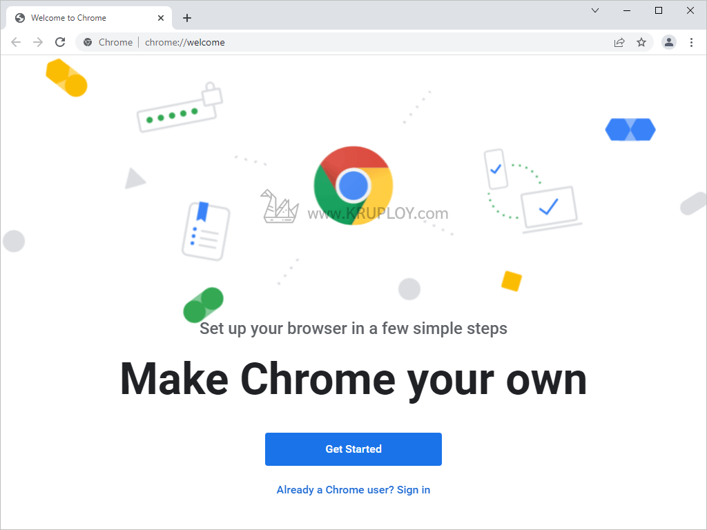 Google Chrome พร้อมใช้งาน