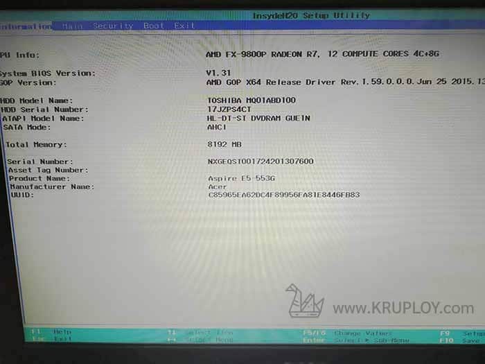 Acer BIOS