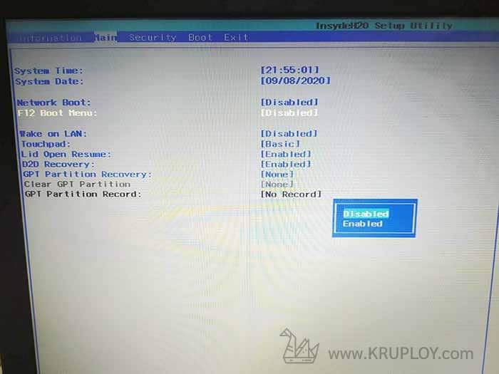 Enable Boot Menu