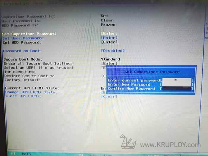 Disable Supervisor Password