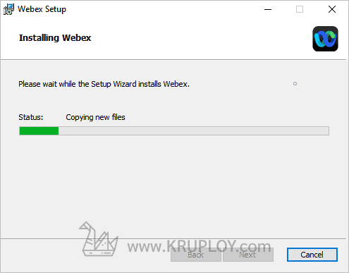 Webex กำลังถูกติดตั้ง