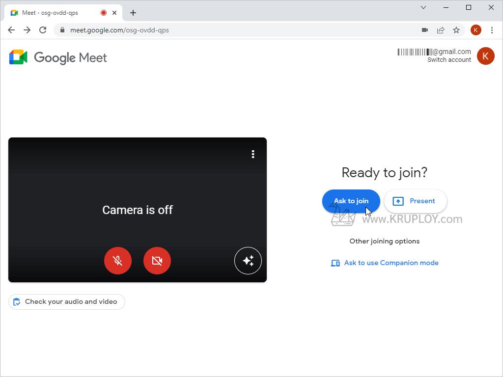 กดปุ่ม Ask to join