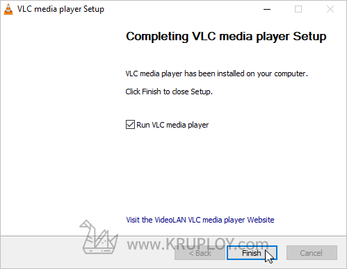 ติดตั้งโปรแกรม VLC Player เรียบร้อย