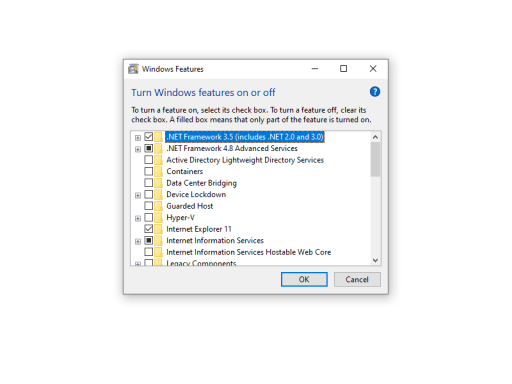 net framework 2.0 3.0 windows 10